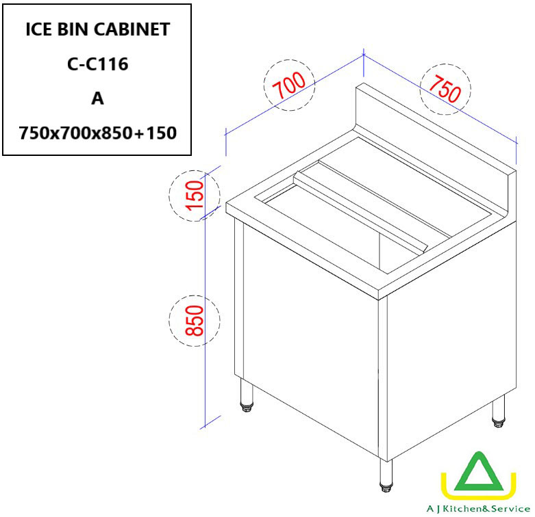 C-C116 ICE BIN CABINET